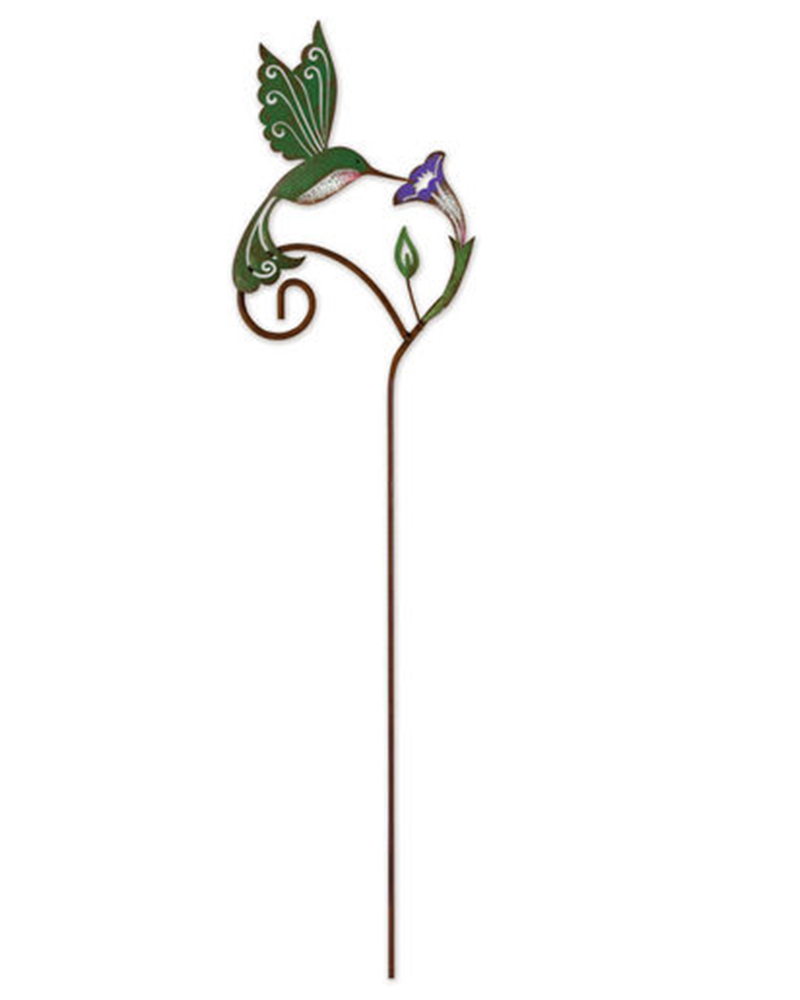 Hummingbird with Flower Stake 24.25"