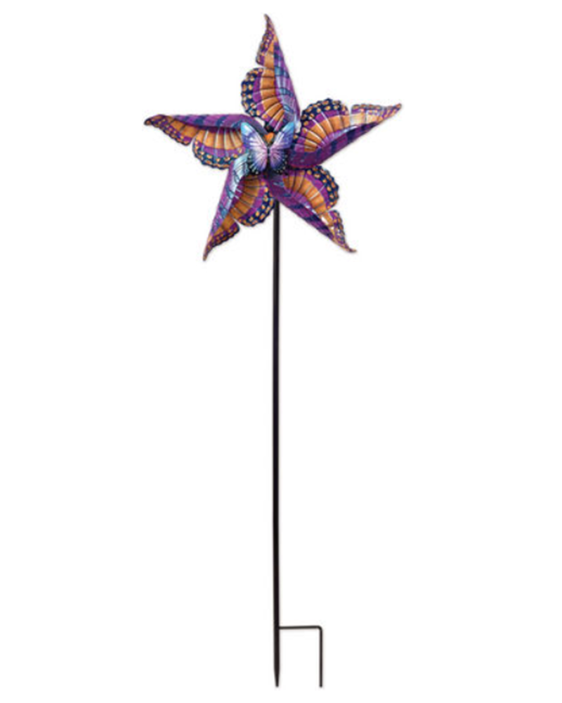 Purple Butterfly Star Spinner Stake 43"