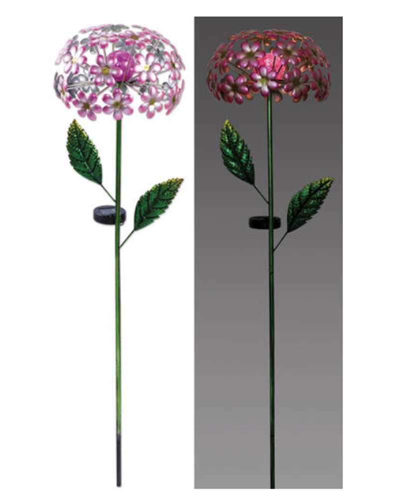 Solar Hydrangea Stake Pink 42.5"