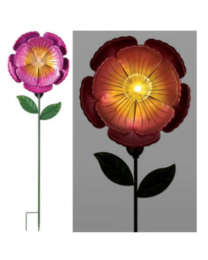 Solar Flower Stake Pink 57"