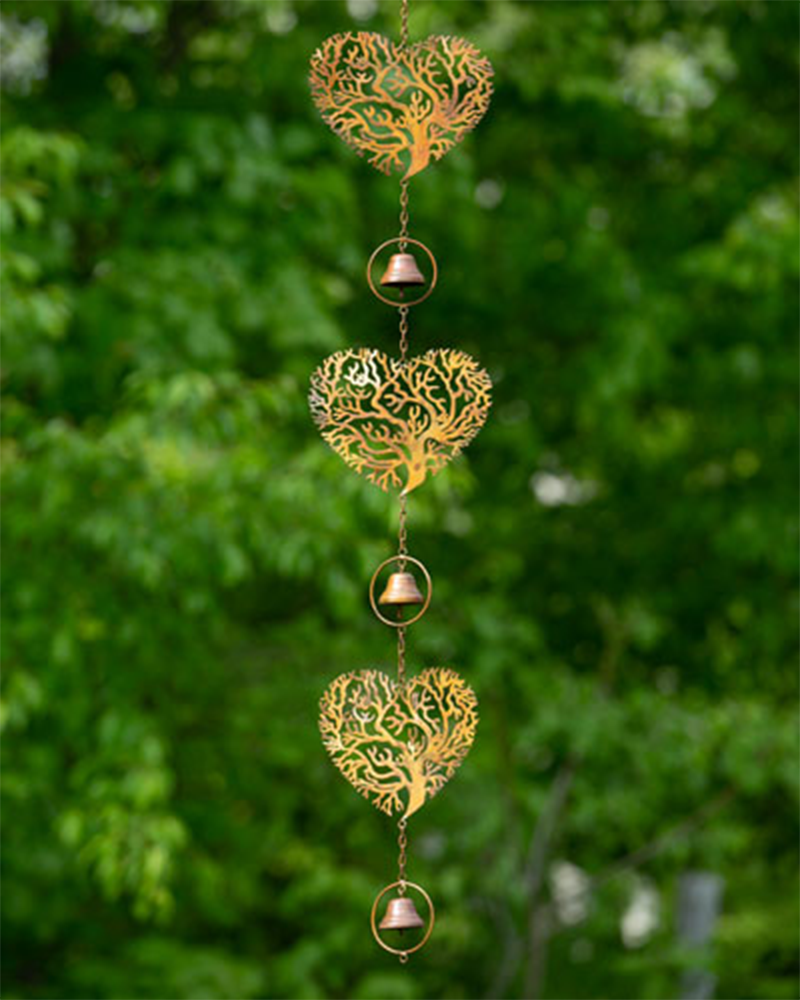 Windchime Triple Open Hearts 51"