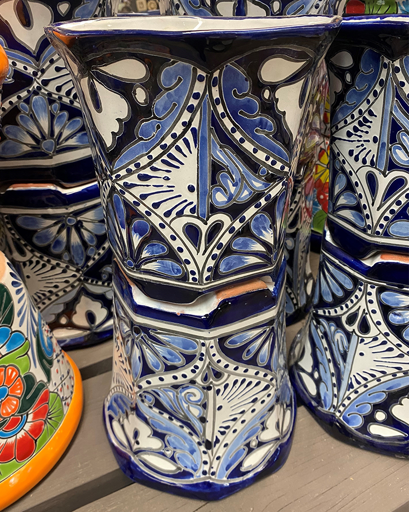 Talavera Planter Blue Octagon 8"