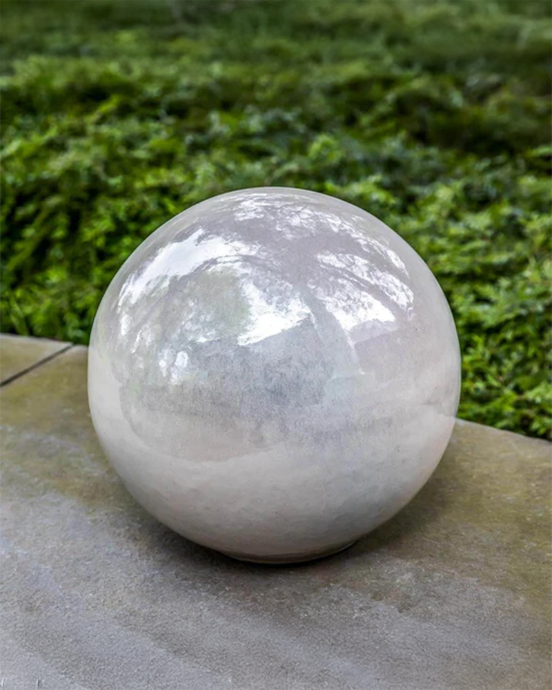 Glazed Sphere Small Pearl 11.75"