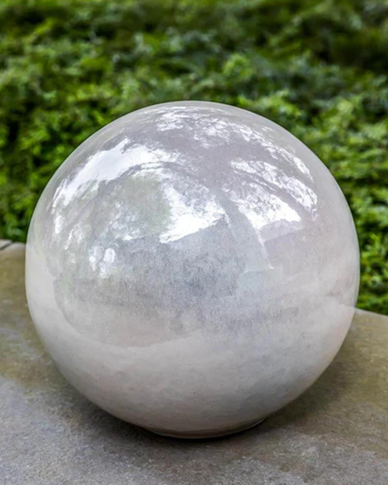 Glazed Sphere Medium Pearl 15.75"