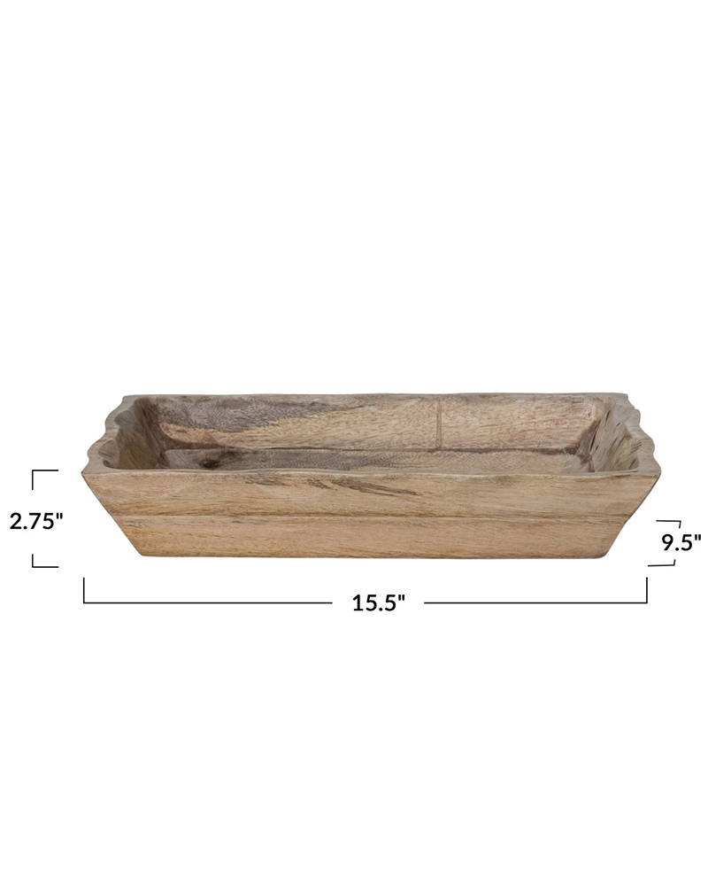 Natural Tray with Scalloped Edges