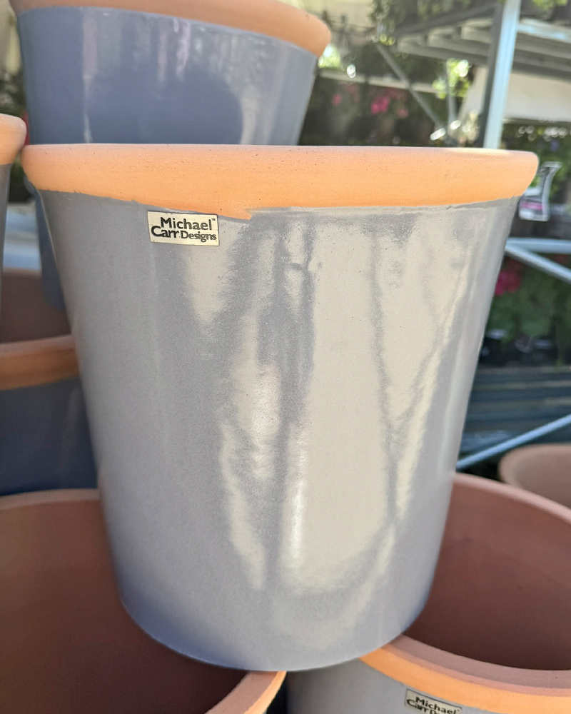 Unglazed Rim Pot Round Gray 13"