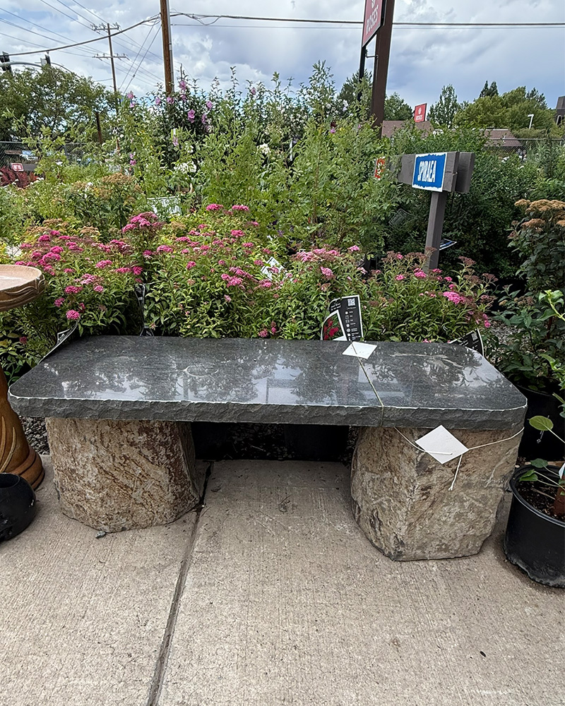 Basalt Bench with Polished Edges 46"