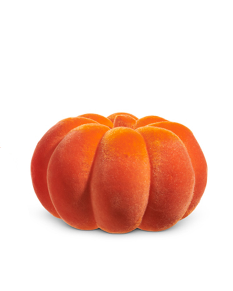 Flocked Pumpkin Orange 8"