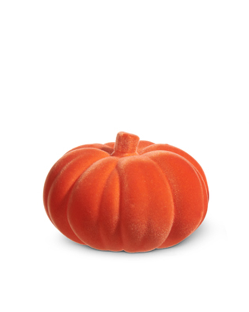 Flocked Pumpkin Orange 6.5"
