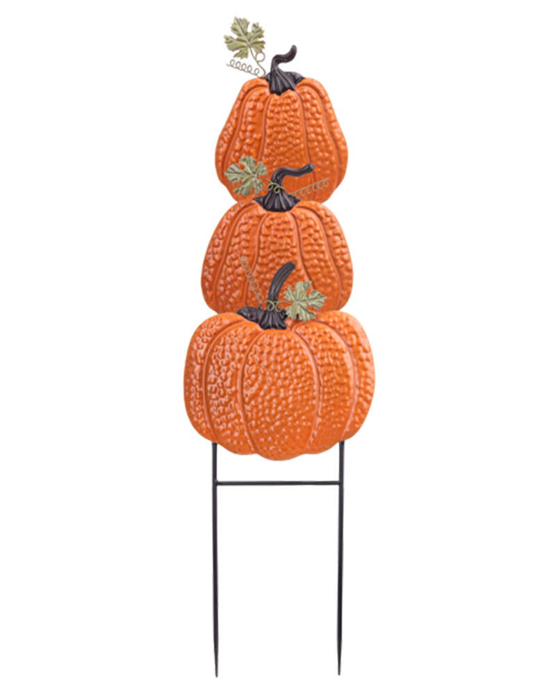 Triple Pumpkin Iron Stake 41"