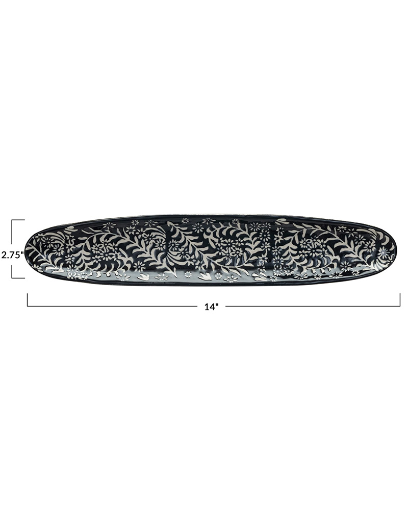 Platter with Wax Relief Botanicals 14"