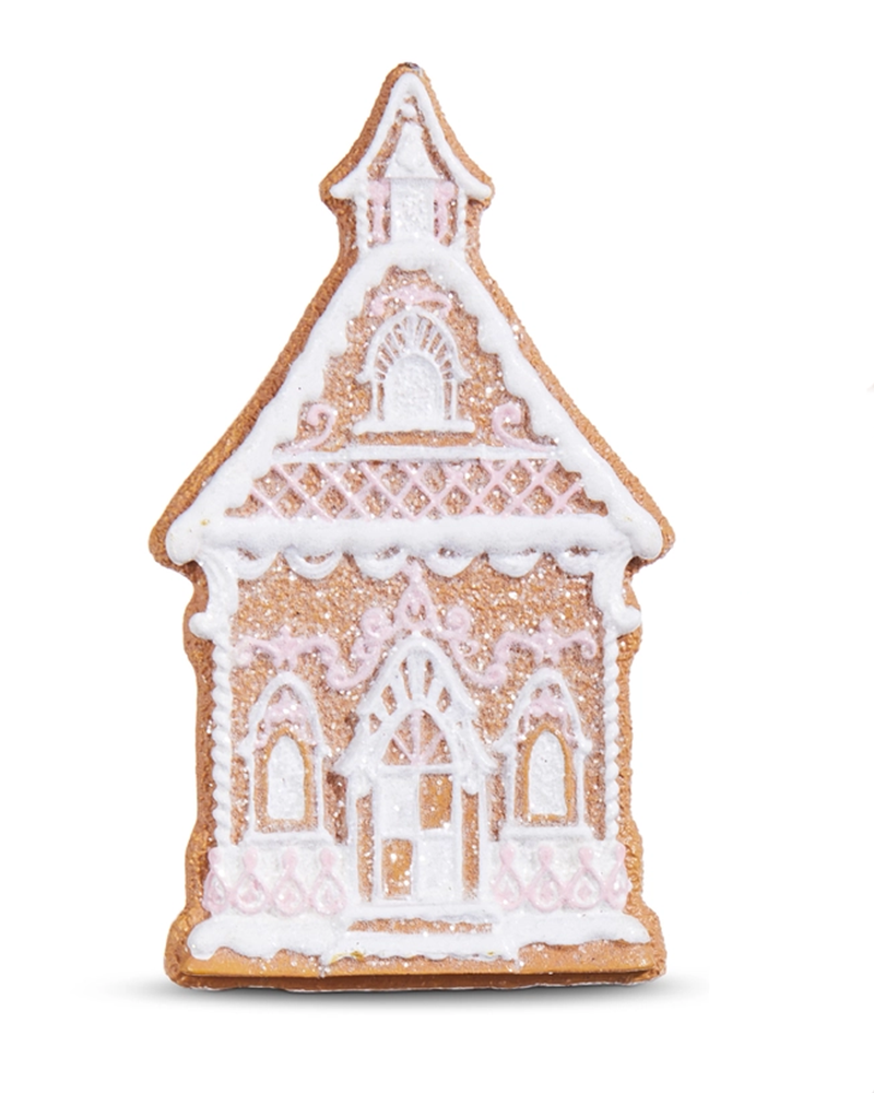 Gingerbread Church Ornament 4"