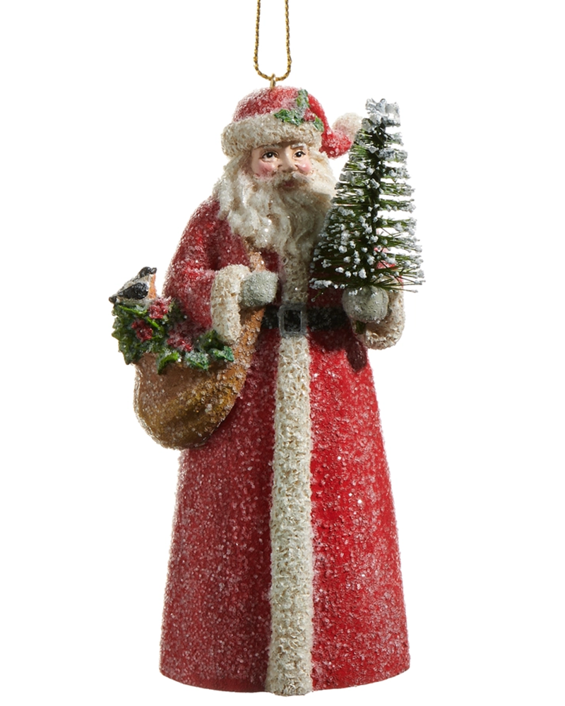 Holiday Santa Ornament 5"