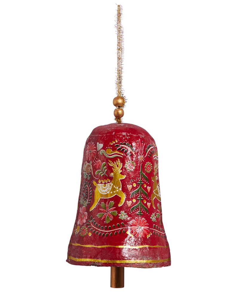 Folklore Reindeer Bell Ornament 7"