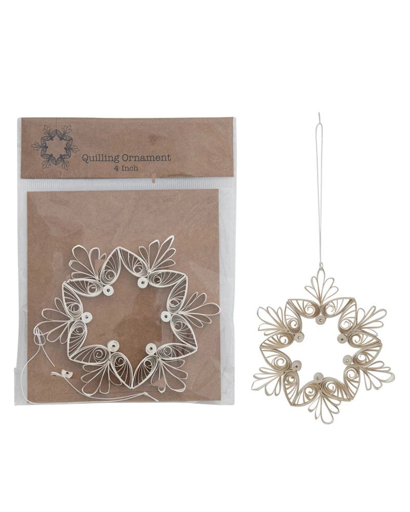 Quilling Snowflake Paper Ornament 4"