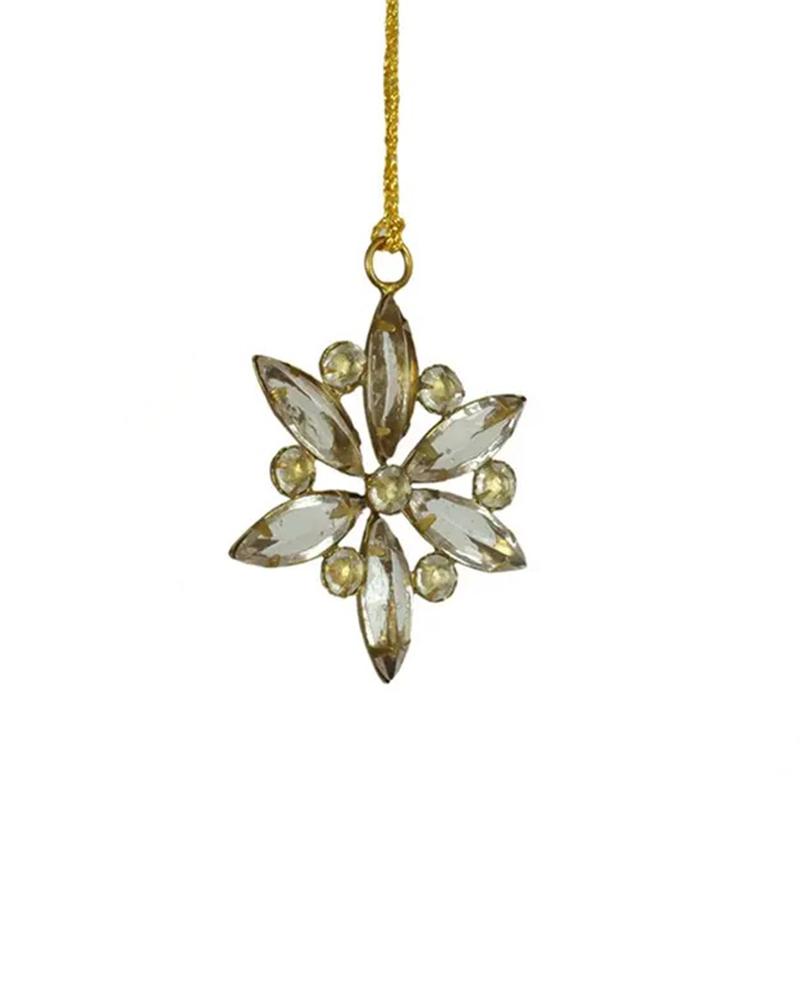 Jeweled Gold Snowflake Ornament 3"