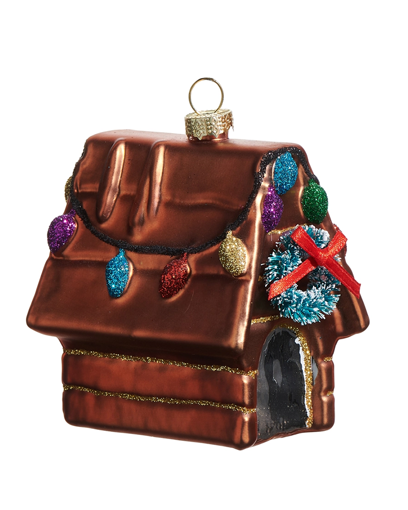Festive Doghouse Ornament 3.25"
