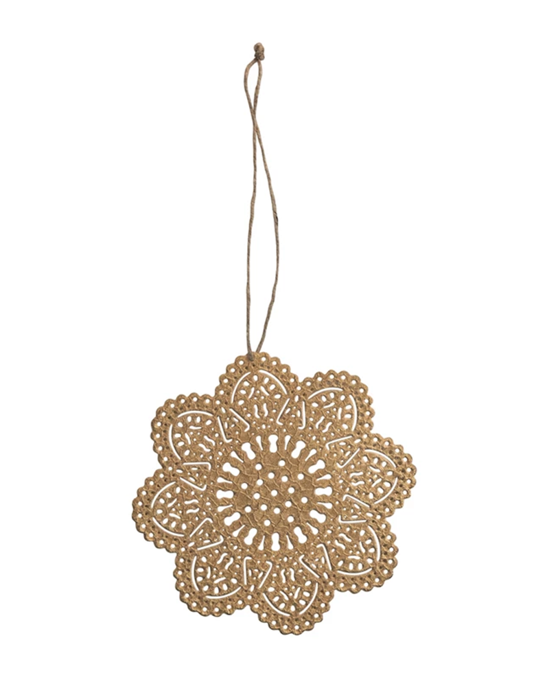 Punched Metal Flower Ornament 4.5"