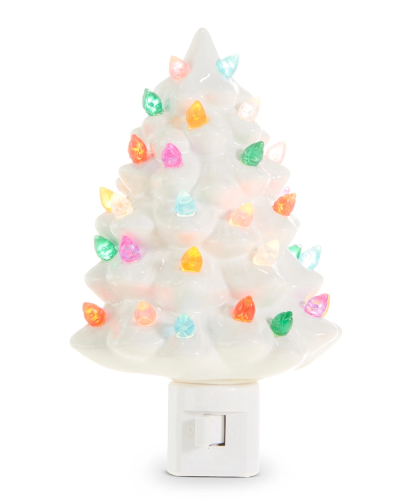 Vintage White Tree Night Light 6"