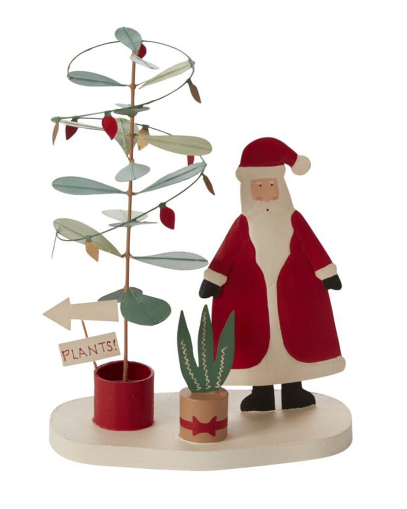 Santa Fiddle Leaf Figurine 10"