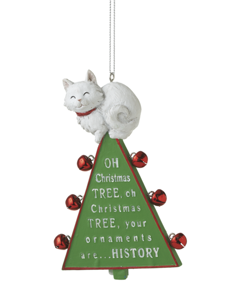 Oh Christmas Tree Cat Ornament 5"