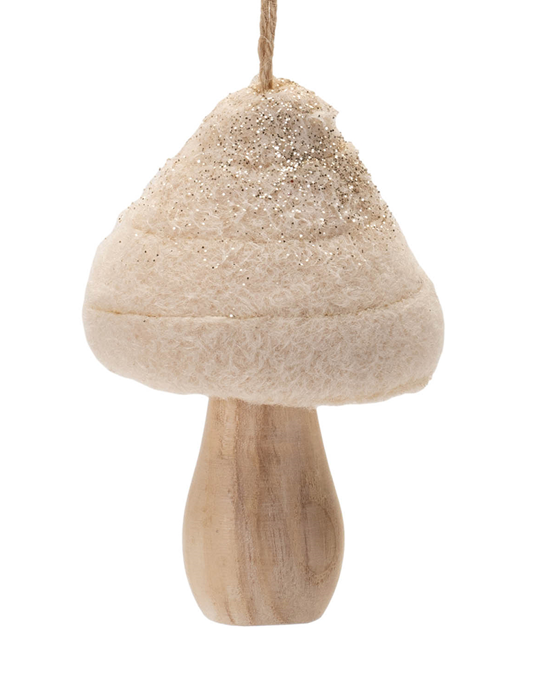 Fuzzy Mushroom Ornament 2.75"