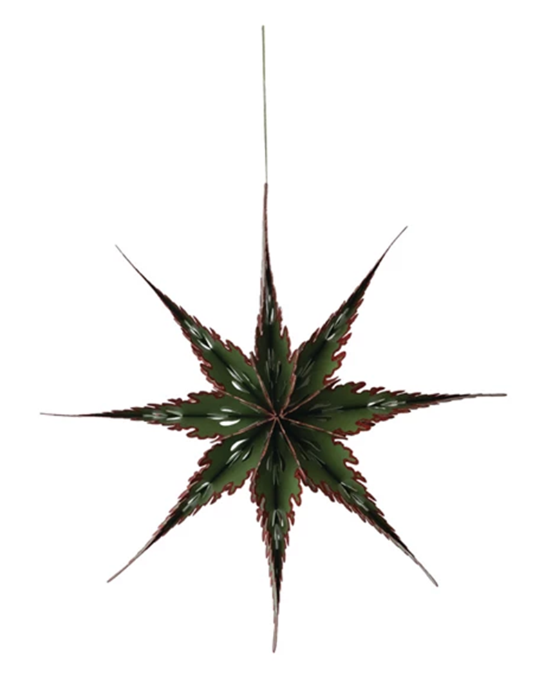 Folding Paper Star with Glitter Ornament 12"