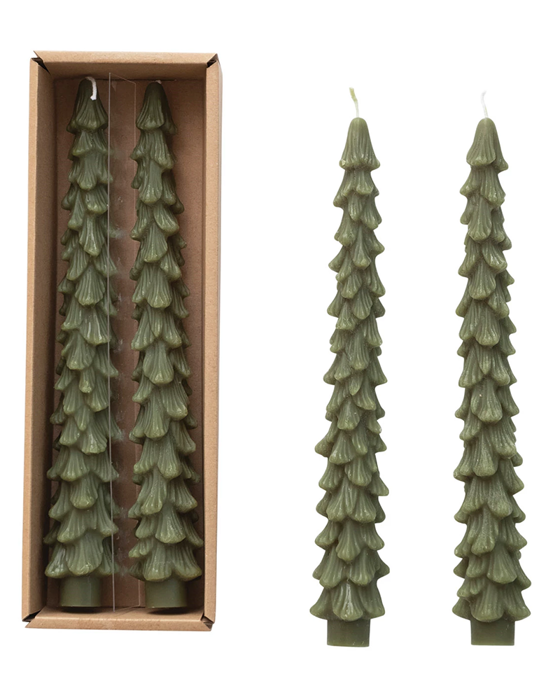 Taper Tree Candles Green 10"