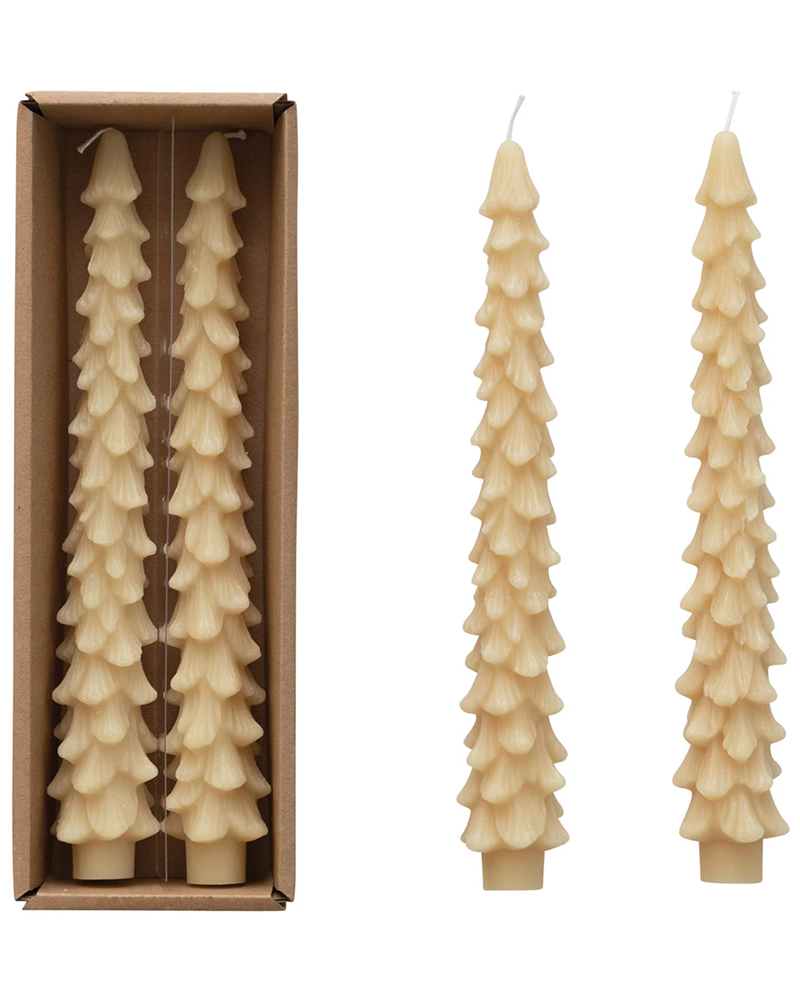 Taper Tree Candles Eggnog 10"
