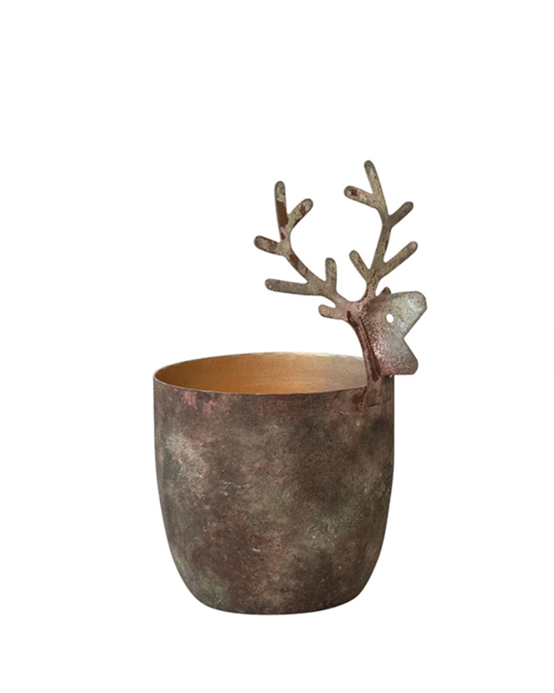Metal Deer Votive Holder 5.5"