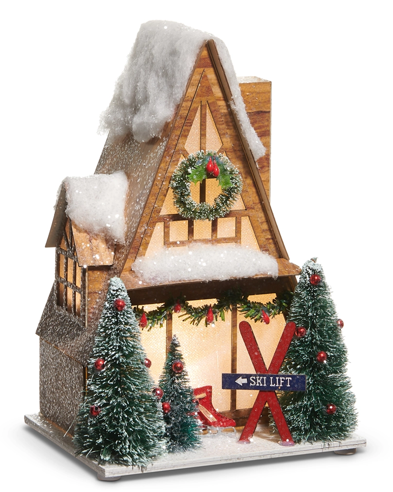 Ski Lodge Lighted 9"
