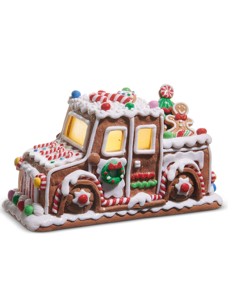 Gingerbread Truck Lighted 9.5"Lx5"H