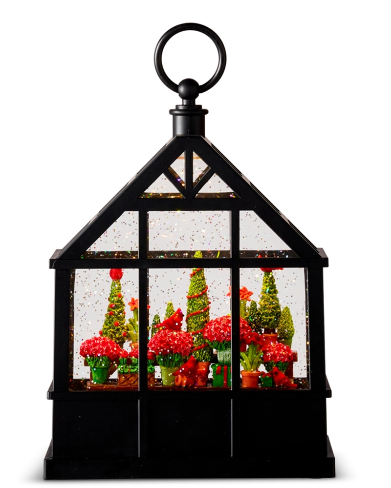 Winter Greenhouse Lighted Water Lantern 9.5"
