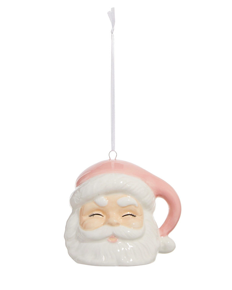 Pink Santa Ornament 3.5"