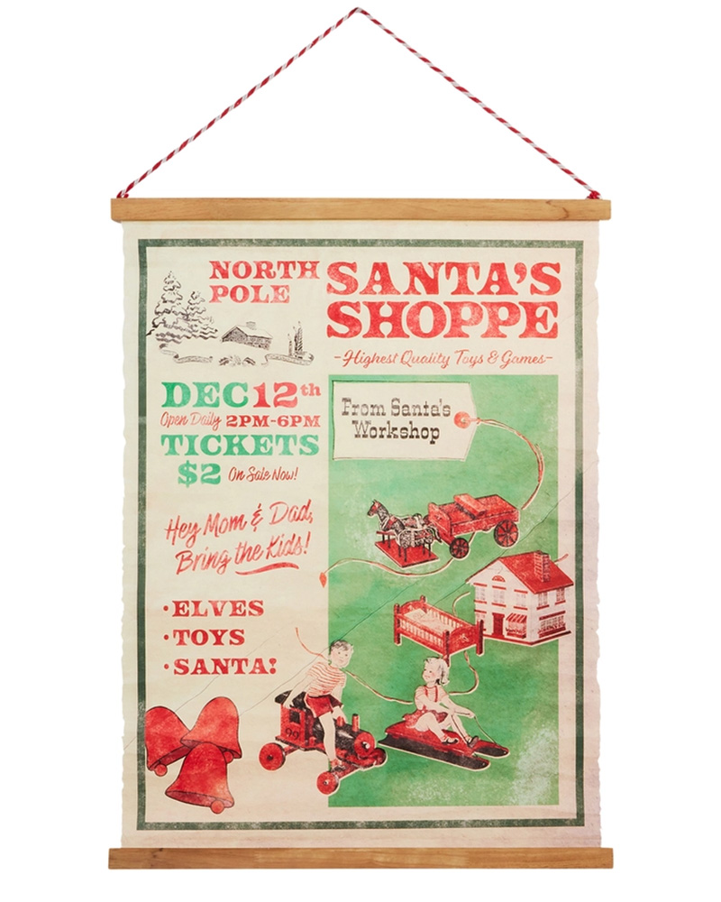 Santa Shoppe Bulletin Tapestry 30.5"