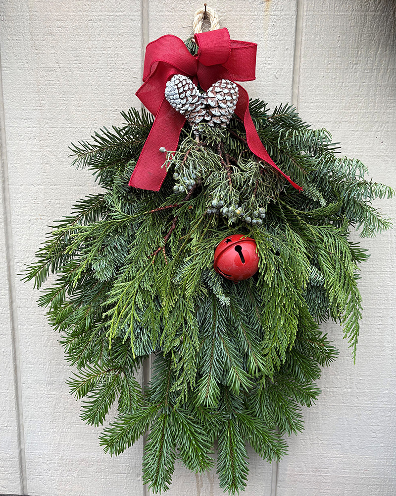 Door Charm Mixed Greens and Bell 8x20x4"