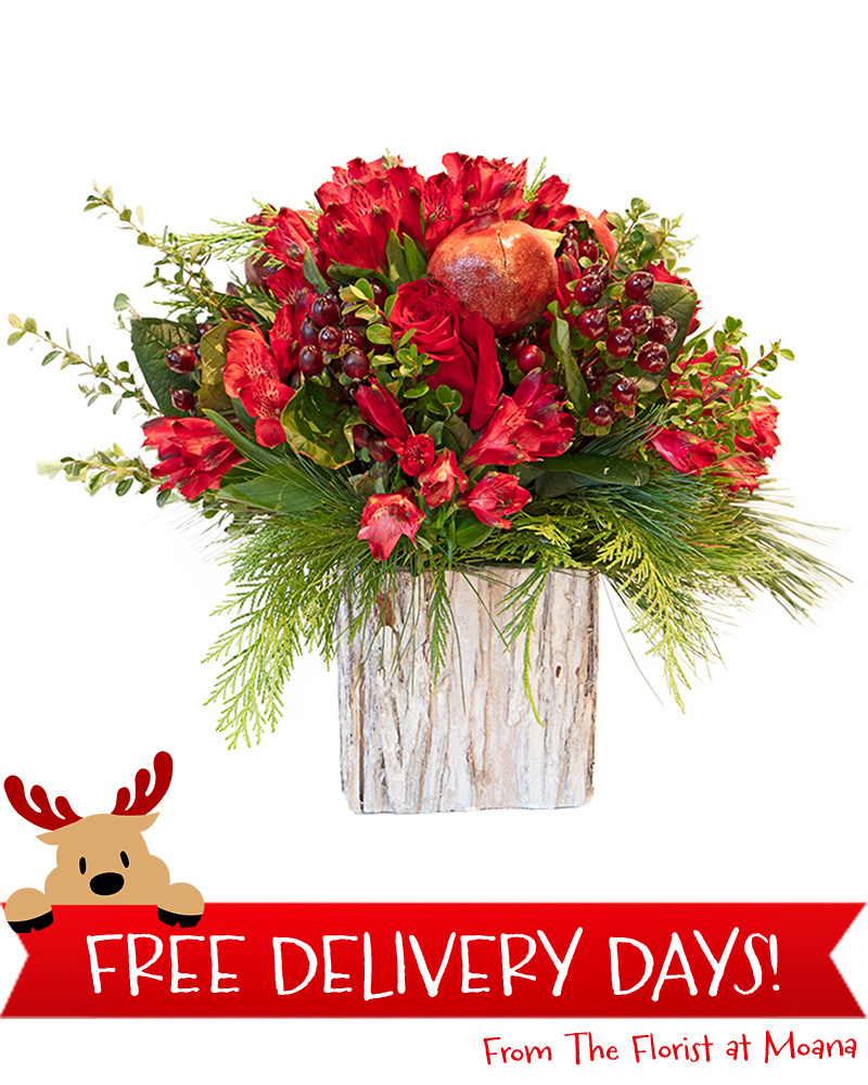 Pomegranate Pine Floral Arrangement from $70-$110