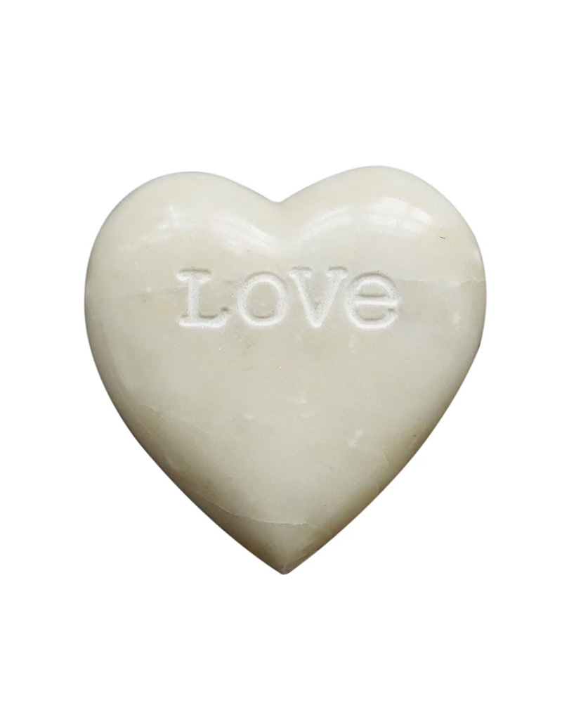 Soapstone Heart with Love 4"