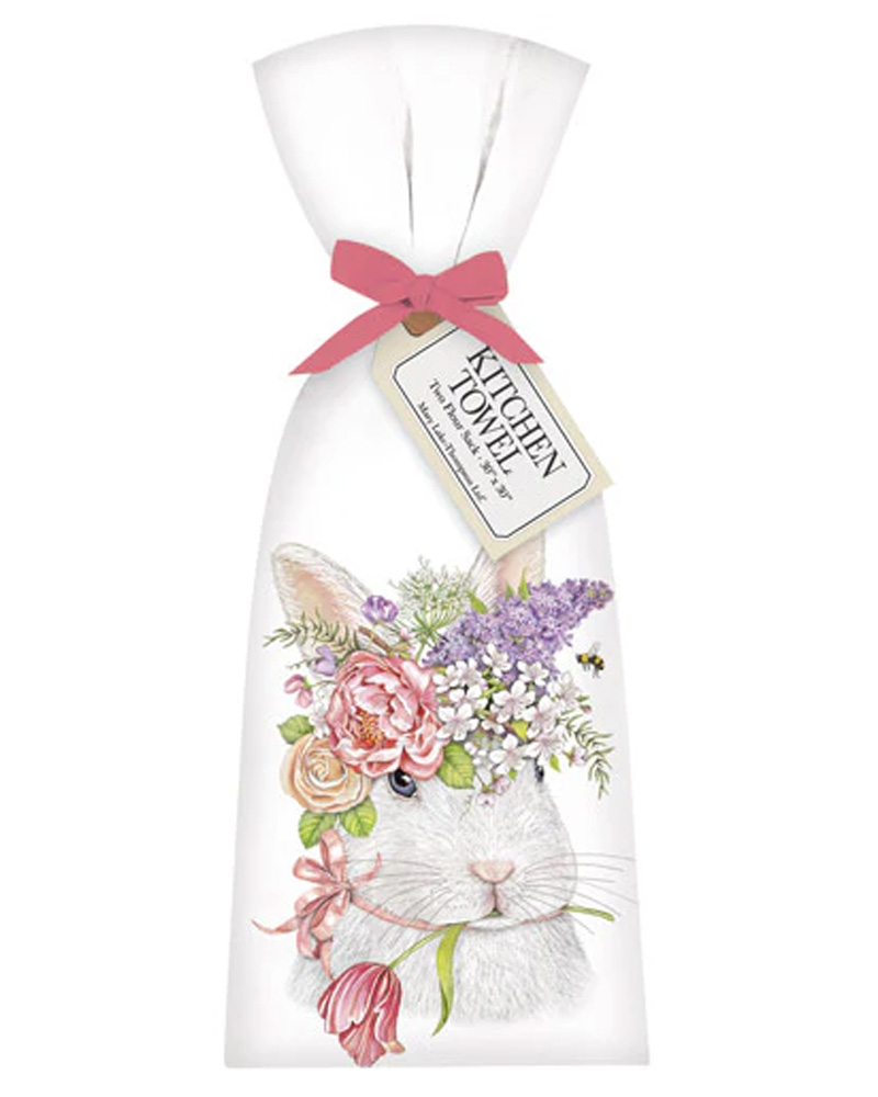Towel Rabbit with Flower Crown