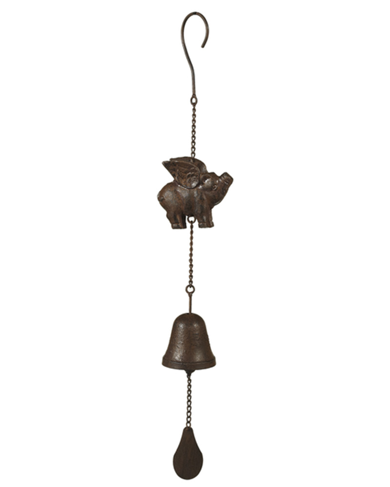Windchime Flying Pig 19.25" Iron