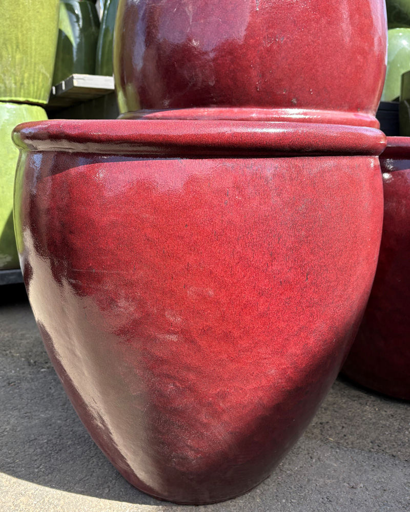 Lipped Water Jar Ox Red 22"
