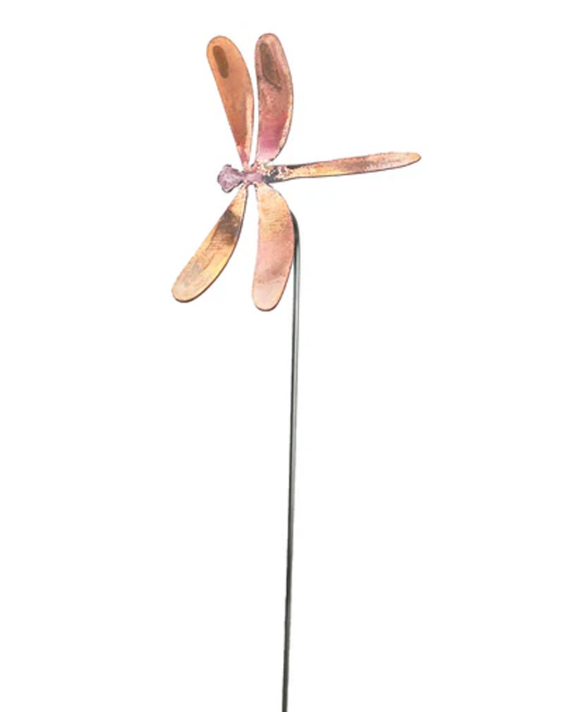 Small Copper Dragonfly Stake 12"