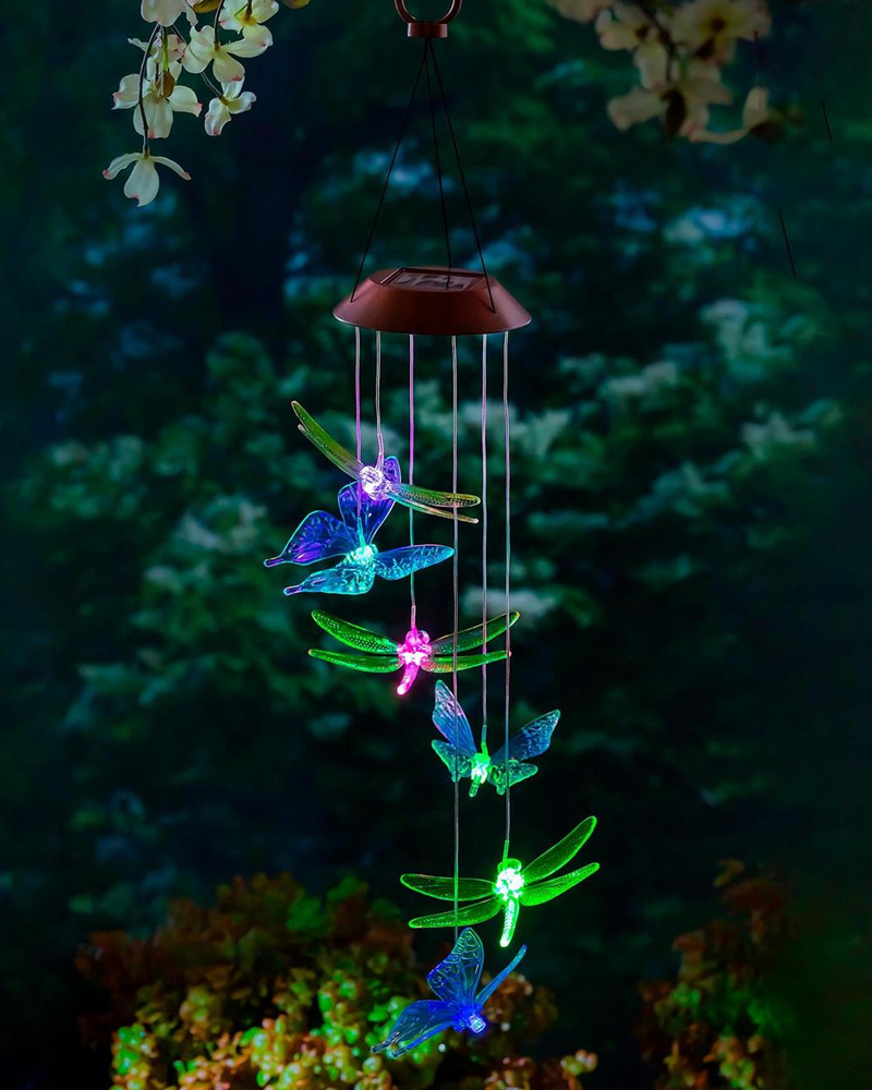 Solar Mobile Color Changing Butterflies 26\"