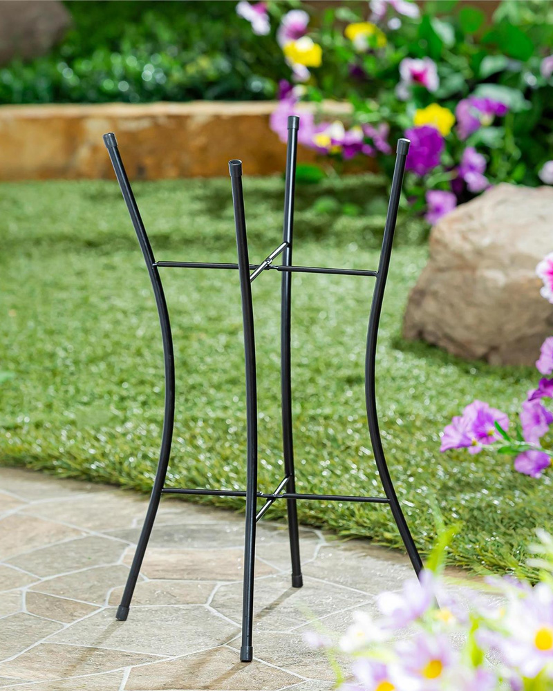 Metal Bird Bath Stand 19\"H