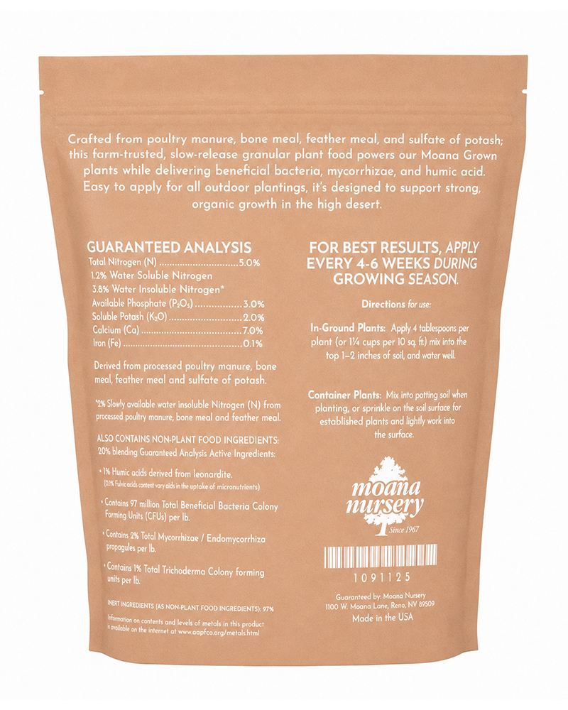 Moana Made All Purpose Organic Granular Slow Release Plant Food 4lb