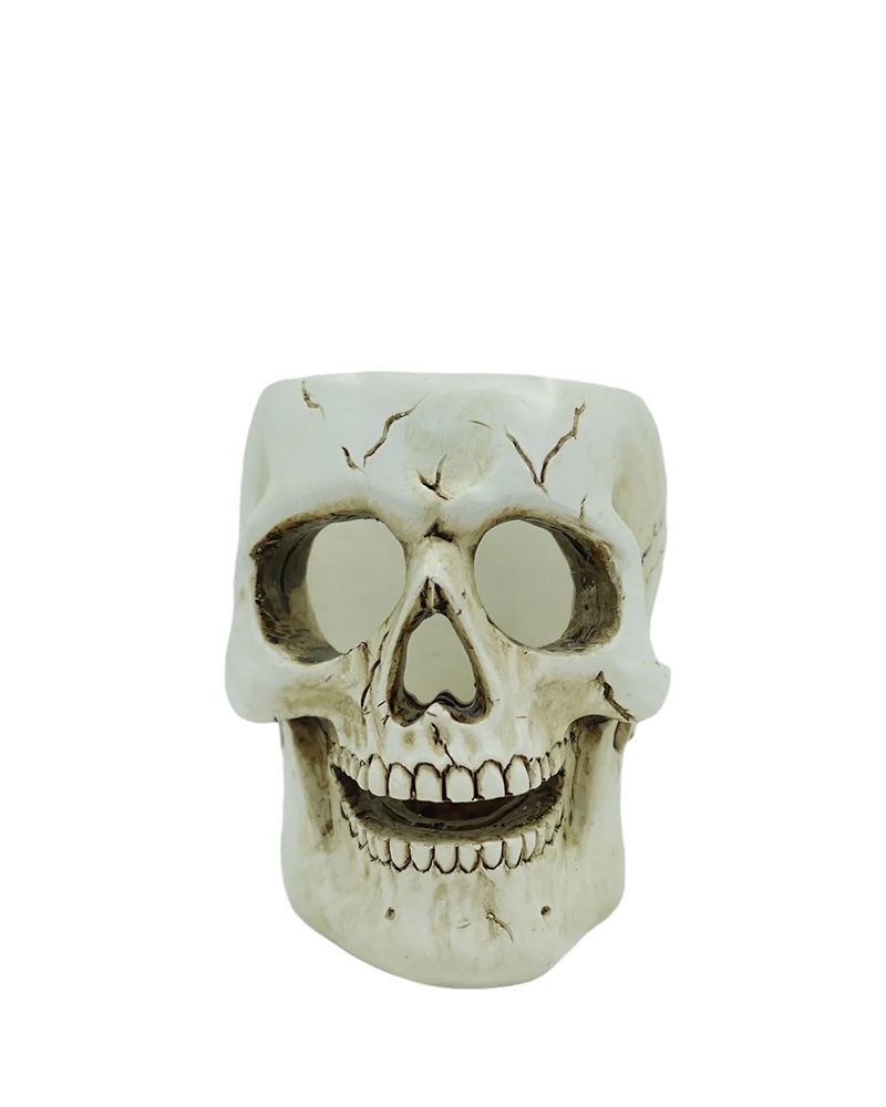 Skull Tea Light Holder 6"
