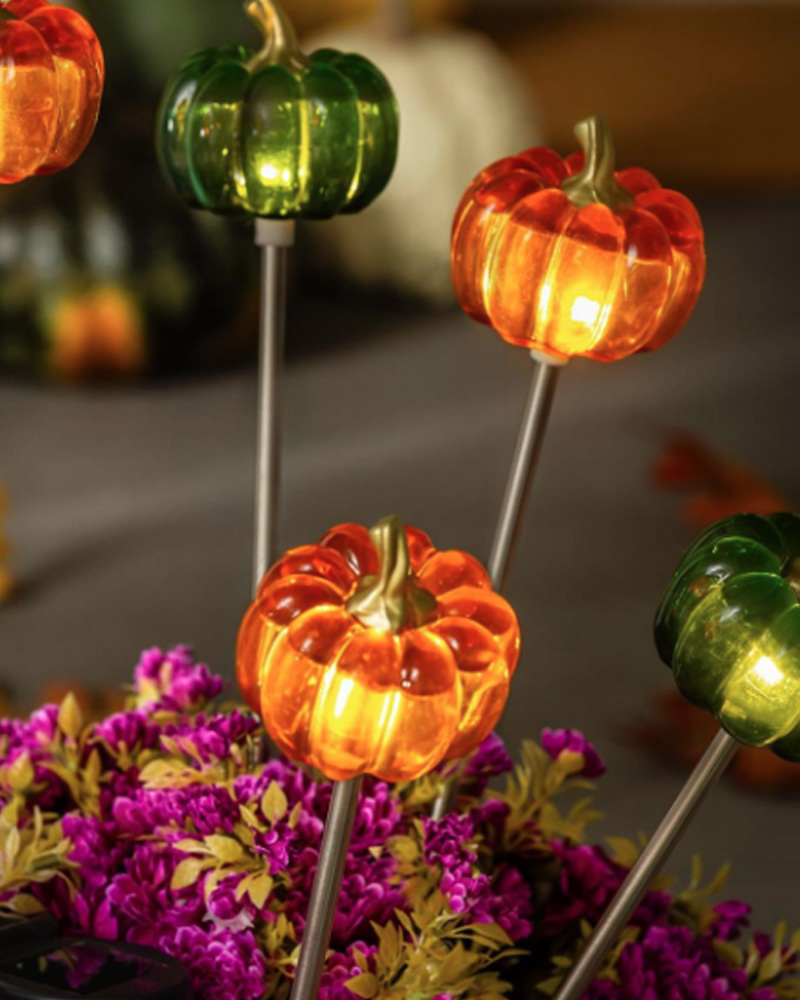 Solar Pumpkin Stake 24\"