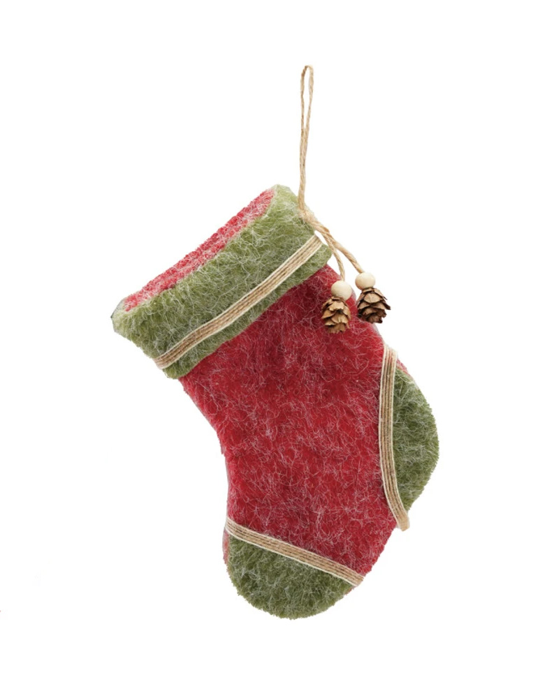 Vintage Stocking Ornament 6"