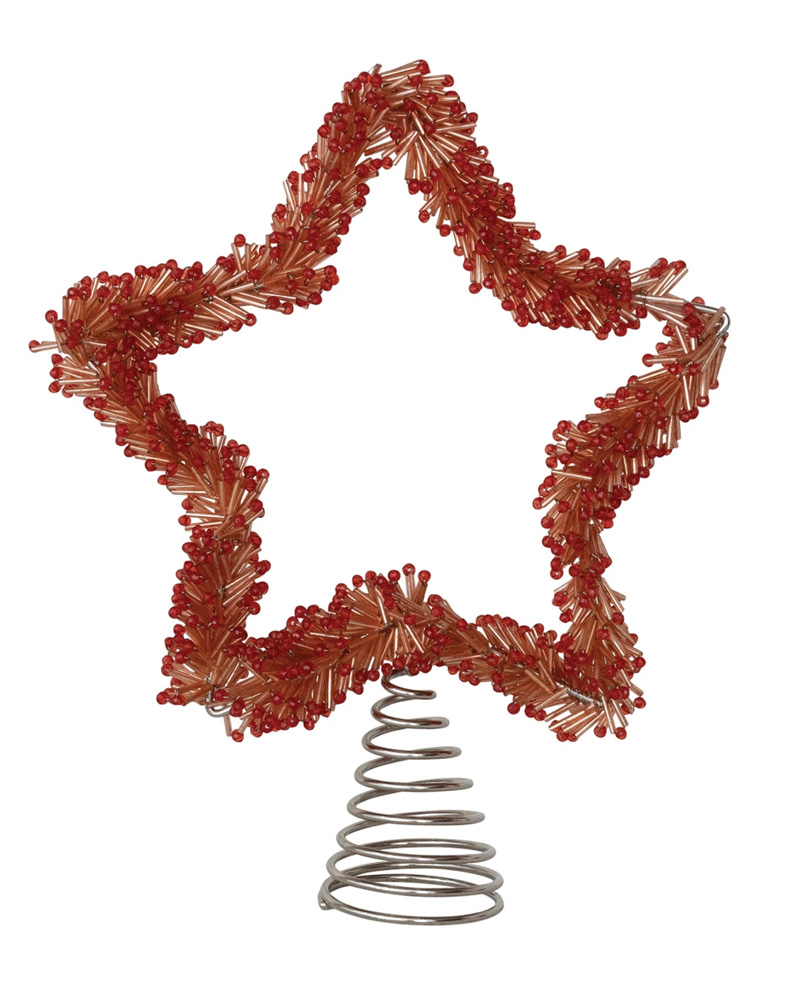 Tree Topper Glass Beaded Star 10"