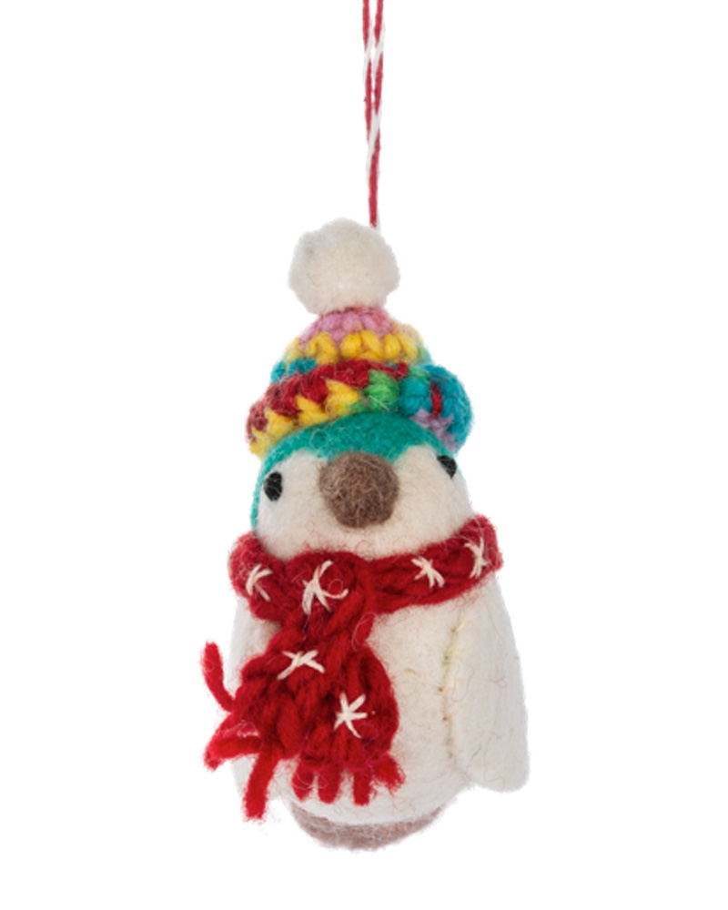 Felt Snowbird Ornament 4"
